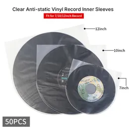 Perdeler 50pcs 7 "10" 12 "Vinil Kayıt Protecter LP Kayıt Plastik Torbalar Anistatik Kayıt Kılıfları İç Plastik Açık Kapak Kap