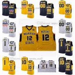 NCAA XS-6XL Murray State Racers College College Basketball Jerse 10 Tevin Brown 0 KJ Williams 12 Ja Morant 1 Daquan Smith Acc Patch Custom Stitched Jersey