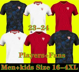 إشبيلية 2023 2024 Sevillas Soccer Jerseys Final L.Ocampos Suso Jong Maillot Gudelj K.Rekik Tecatito Munir Rafa Men Kids Kit 22 23 24 Football Shirt Boy Sets 3XL 4XL