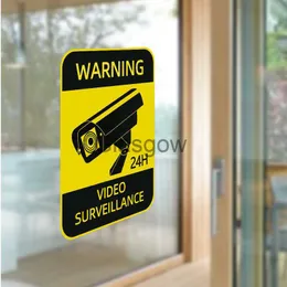 ملصقات السيارات 4pcs CCTV مقاوم للماء Sunscreen Signs Signs Car Descons Video ملصقات الإنذار ملحقات التصميم بالسيارة X0705