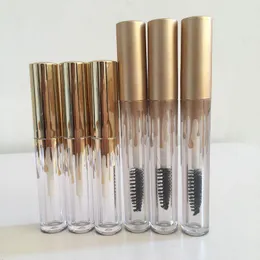 Tubo de rímel transparente cosmético de 25 ml com tampa dourada, recipientes recarregáveis de delineador de beleza DIY vazio F3456 Kdino