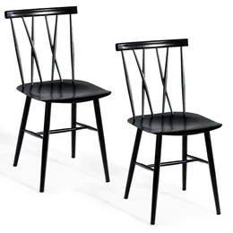강철 의자 식당 톨릭 의자가 높은 크로스 백 블랙 싱플 및 편리한 팔이 없습니다.