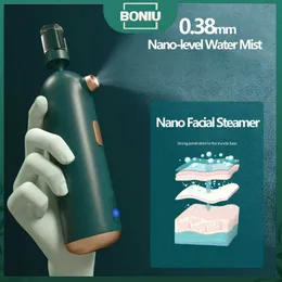 Steamer facciale Nano Sprayer Spa Nebbia d'acqua Iniezione di ossigeno Us Umidificatore per il viso Rughe Bellezza per le donne Macchina per la cura della pelle 230705