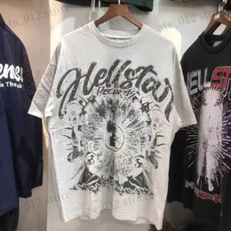 Męskie koszulki Hellstar T-shirt 2023 lato nowy wysokiej jakości zakład drukuj Hellstar koszulka z krótkim rękawem mężczyźni kobiety koszulka T230705