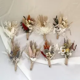 Decorative Flowers 8Pcs Mini Lagurus Dried Flower Bouquet Natural Preserved Boho Home Table Decor Bohemian Chic Wedding Country Decoration