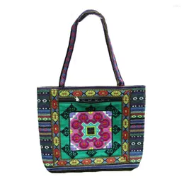 Evening Bags Ethnic Style Handbags Hand-woven Fabric Embroidered Shoulder Retro Women Bag Large Shopping 6 Colors