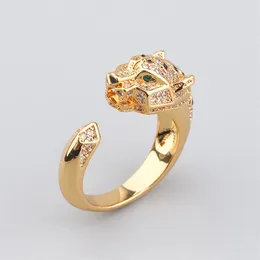 Lyxringar Panther ringringar designer för kvinnor man unisex leopard form ring armband mode armband för varje tillfälle guld ros silver ringar par ringar