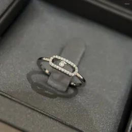 Cluster-Ringe Französischer Luxusschmuck Klassisch Einfacher Damen-Wassertropfen-Quadrat-Diamantring MY TWIN TOI