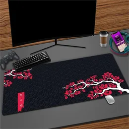 Repousa koi mousepad xxl sakura mesa de estatal acessórios de escritório mouse mouse estilo estilo chinês compactlert hand calds grandes 500x1000mm