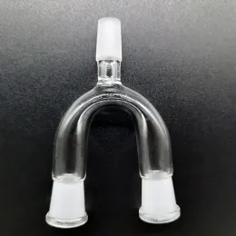 Narghilè Bong Adattatore in vetro Doppia ciotola 14mm 18mm Femmina Maschio Gorgogliatore d'acqua di alta qualità Due dimensioni Wishbone Splitter Adattatore smerigliato per