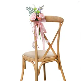 Flores decorativas cadeira de casamento artificial rústico boho corredor igreja banquete para decoração ao ar livre DAG-ship