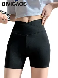 Saias Bivigaos Mulheres Verão Cruz Fina Cintura Alta Tubarão Shorts Elásticos Esportes Correndo Ciclismo Shorts Sexy V Cintura Fiess Mini Shorts