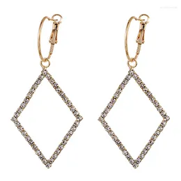 Dangle Earrings Zhini 2023 Fashion الهندسية Rhombus Drop for Women Vintage Gold Color Colring Detring Detring Jewelry