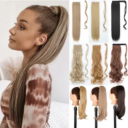 Synthetic Wigs 22 34inches Long Straight tail Heat Resistant Hair Wrap Around Hairpiece for Women 230630