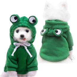 Dog Apparel Dog Hoodie- Dog Basic Sweater Coat Cute Frog Shape Warm Winter Jacket Cat Cold Weather Clothes Outfit Outerwear Dog Halloween 230704