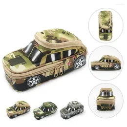 Fashion Large Capacity SUV Pencil Case Camouflage Canvas Car Pen Bags Creative Children Tank Chariot Toys Student Study Gift