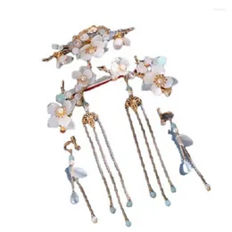 Halskette Ohrringe Set Chinesische Hanfu Haarschmuck Anzug Lange Quaste Retro Haarnadel Perle Für Frauen Traditionelle Vintage Schmuck Geschenke