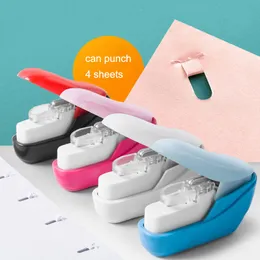 Staplers Fromthenon 1PC Random Color Stapleless Stapler Book Paper Stapling Mini Portable No School Office Supplies 230704