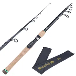 Canne da pesca per barche Canna da pesca telescopica Sougayilang 1.8M 2.1M 2.4M 2.7M Fibra di carbonio Manico in legno di sughero Canna da spinning Canna da pesca Tackle 230704