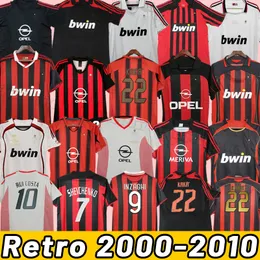 Retro shirts home SOCCER JERSEYs Gullit Maldini Van Basten football KAKA Inzaghi milan PIRLO SHEVCHENKO BAGGIO Milan 00 02 03 04 05 06 07 09 10 2006 2007 2008 2010 09