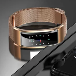 Orologi intelligenti Telecamere a cupola B6S Sport Eccellente cinturino in metallo Smart Voice Dial Auricolare Bluetooth Smart Band x0706