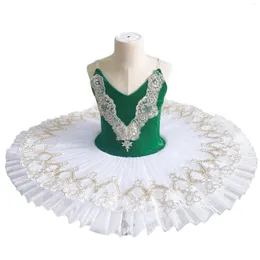 Stage Wear Balettkjol för flickor Kostymer TUTU Kjolar Baby Swan Suspenders Fluffy Gauze Performance