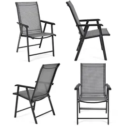 4 Наружные патио складные стулья для кемпинга садовая бассейн пляж w Armrestsimple и удобная