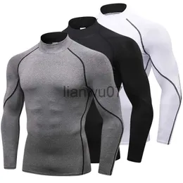 T-shirt da uomo Rashguard Camicia da corsa da uomo Manica lunga Palestra Compressione Bodybuilding TShirt Uomo Quickdry Stretchy Fitness Calzamaglia sportiva J230705