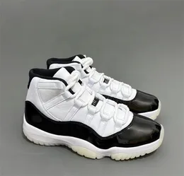 2023 Authentic 11 DMP Shoes Jumpman 11s White Leather Upper Black Gold Real Carbon Fiber Men Women Sports Sneakers With Original box