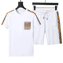 Träningsoveraller herr t-shirt Rutig kortärmad Set Lyxdesigners Herr dam T-shirts Träningsoverall Jogger Sportkläder sommar Tröjor Träningsbyxor Streetwear M