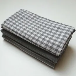 Table Napkin 6pcs/lot Cotton Fabric Grid Place Mat Serviette Tea Towel Napkins For Decoupage Pography Background 45x65cm