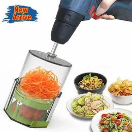 Fruit Vegetable Tools 3 in 1 Electric Drill Chopper Slicer Cutter Potato Spiralizer Food Rotary Kitchen Accessories 230705