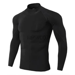 T-shirts pour hommes Hommes Running Sport Chemises Gym Fitness Compression Skinny Tshirt Homme Jogging Formation Noir Solide Tee Tops Crossfit Vêtements J230705