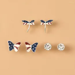 Серьги -грибы Fahion ins 3pair/Set Butterfly для женщин Драконфляй для животных ушей ювелирные изделия, простые подарки на вечеринку 2023 года 2023