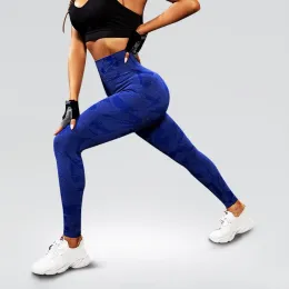 Kvinnor Yoga Fitness Sport Hög midja Rumplyft Kurvor Träningstights Elastiska Gym Träningsbyxor Seamless Legging