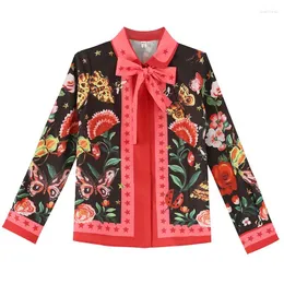 Women's Blouses Floral Print Elegant Womens Tops And Vintage Women Clothes Women's Shirts Tunic Blusas Mujer Feminina Tunika