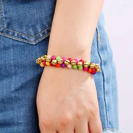 Bracelets de charme Bohemia Bell Bracelet de miçangas turquesa de mulheres inspiradas em mulheres inspiradas na mão femme 2023