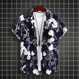 Hawaii-Hemden für Herren, Vintage-Stil, kubanischer Kragen, Blumenhemd, Sommer, Strand, Urlaub, kurzärmelige Blusen, Strickjacke mit Knopfleiste