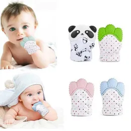 Güvenli Silikon Bebek Eldivenleri Erkek Kız Çocuklar Eşyalar Diş Çıkma Şeker Sargıcı Ses Teether Mittens ısırık Eğitim Eldivenleri