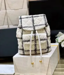 10A 1:1 Spiegelqualität Erstklassiger Duma-Kettenrucksack Gestrickte Woll-Diamant-Checker-Tasche Damen Klassische Flip-Tasche Designer-Tasche Luxuriöse schräge Straddle-Schultertasche