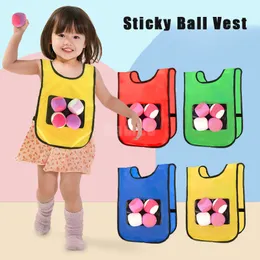 Balloon Props Vest Sticky Jersey Game With Ball Throwing Toys For Children Outdoor Sport Waistcoat Kids Sports Toy 230704