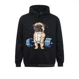 Men's Hoodies Pug Weightlifting Funny DeadliftFitness Gym Workout Party Winter Autumn Male Hoods Prevailing Men Sweatshirts