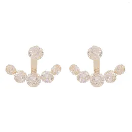 Dangle Boucles D'oreilles Réel S925 Argent Aiguille Simple Mode Arc Pour Femmes Fille Lumière De Luxe Élégant Zircon Bijoux Cadeau De Noce