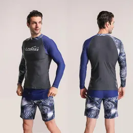 Roupa de banho feminina Moda masculina Costura dividida estampada Terno de surf confortável de alta elasticidade Protetor solar de praia Secagem rápida natação 2023
