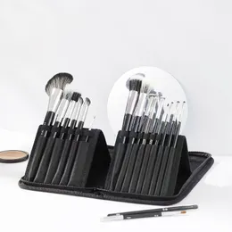 Oxford Makeup Brush Bag, Makeup Brush Organizer Kosmetiska väskor Makeup Artist Fodral Med Dragkedja Smink Handväska För Resor Hem Present - 15-fickor