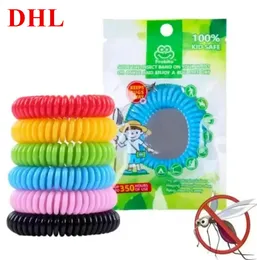 DHL Leverans Skadedjursbekämpning Anti-myggarmband Elastisk spole Spiral Handledsband Telefon Ring Kedja Fjäderavvisande Sport Resor Utomhusskydd