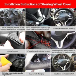 Rueesh - Funda Universal Antideslizante Para Volante De 38 Cm, Fabricada En Piel De Microfibra Con Acabado Mate Y Diseño En Relieve Con Línea Negra