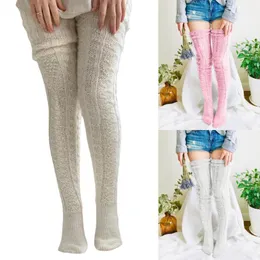Women Socks Stockings Cotton Ladies High Warm The Girls Thigh Over Knee Long Christmas Knit