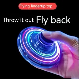 Spinning Top Throw Resistant Rattleback Aircraft Finger Tip Gyroscopic Luminous Gyroscope Intelligent Ufo Children s Male Toy 230704