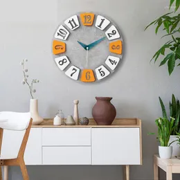 Wanduhren Große nordische Stille Uhr für Kinderzimmer Niedliches Schlafzimmer Einfache Vintage-Raumdekoration Reloj de Pared Home Moder